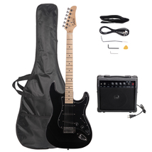 Glarry GST Stylish Electric Guitar Kit with Black Pickguard Black - £157.31 GBP