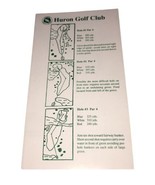 Huron Golf Club Michigan Fold Out Course Map - £3.68 GBP