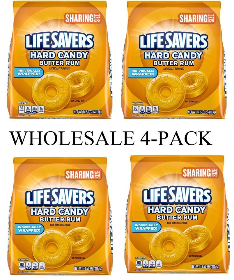 4 (pack) Life Savers Butter Rum Hard Candy Individually Wrapped, Sharing Size - $39.59