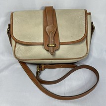 Purse - Vintage Dooney &amp; Bourke Equestrian Crossbody Bag Cream Brown Leather - £50.56 GBP