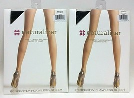 (2) Naturalizer Perfectly Flawless Sheer (Sheer to Waist) Black Pantyhos... - $19.79