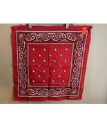NWT Vintage 100% Cotton Colorfast Red Black White Paisley Bandana RN 139... - $362.91 MXN