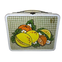 Fruits Metal Lunch Box Watermelon Lemon Orange 1960&#39;S Ohio Art Vintage - £49.41 GBP