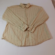 Nyne Men’s Yellow &amp; Black Stripes Cotton Button Up Shirt Long Sleeve Siz... - €8,95 EUR