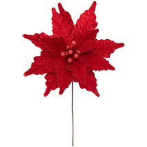 US Seller 24&quot; Glittered Red Poinsettia Christmas Stem Spray Fast Shipping - $38.98