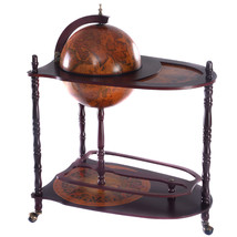 Vintage Globe Rolling Wine Bar Cart with Extra Shelf - Color: Brown - €198,30 EUR