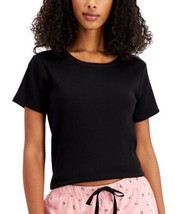 Jenni Womens Ribbed Knit Pajama T-Shirt X-Large Deep Black - £17.18 GBP