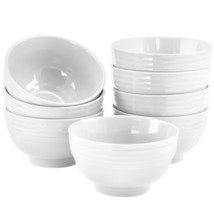 Gibson Home Plaza Cafe 8 Piece 6 Inch Stoneware Bowl Set in White - £49.56 GBP