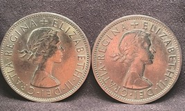 1960 &amp; 1967 JH Great Britain Elizabeth II Half Crown - Nice 2  Circ Coins - $15.87
