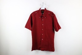 Vintage 70s Streetwear Mens Large Faded Military Safari Button Down Shirt Red - £46.68 GBP