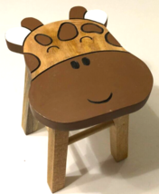 JRM Handicraft Mango Wood Brown Giraffe Sturdy Stool Chair Kids Children... - $31.65