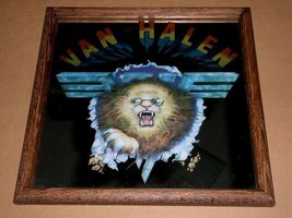Eddie Van Halen Vintage Mirror Logo 1982 Framed In Wood - $249.99