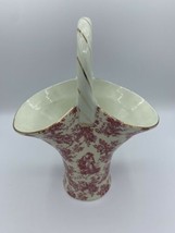 Formalities By Baum Bros Porcelain Hand Basket, Pink Classics Couple Design - £9.85 GBP