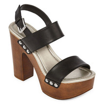 a.n.a. Women&#39; s Lillie Heeled Block Open Toe Sandals Size 11M Black NEW - £35.79 GBP