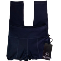 90 Degree by Reflex Front Slit Capri Leggings Activewear Size XS Navy Blue - £17.01 GBP