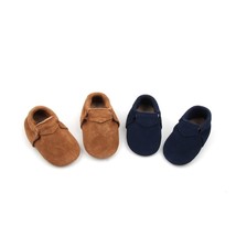 Suede Baby Moccasins Starbie&#39;s baby moccasins baby shoes leather Blue Brown - £6.31 GBP+