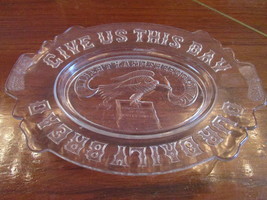 Antique EAPG  glass Oval &quot;Our Daily Bread&quot; 1776 historical  Eagle Platter [EAPG] - £97.21 GBP