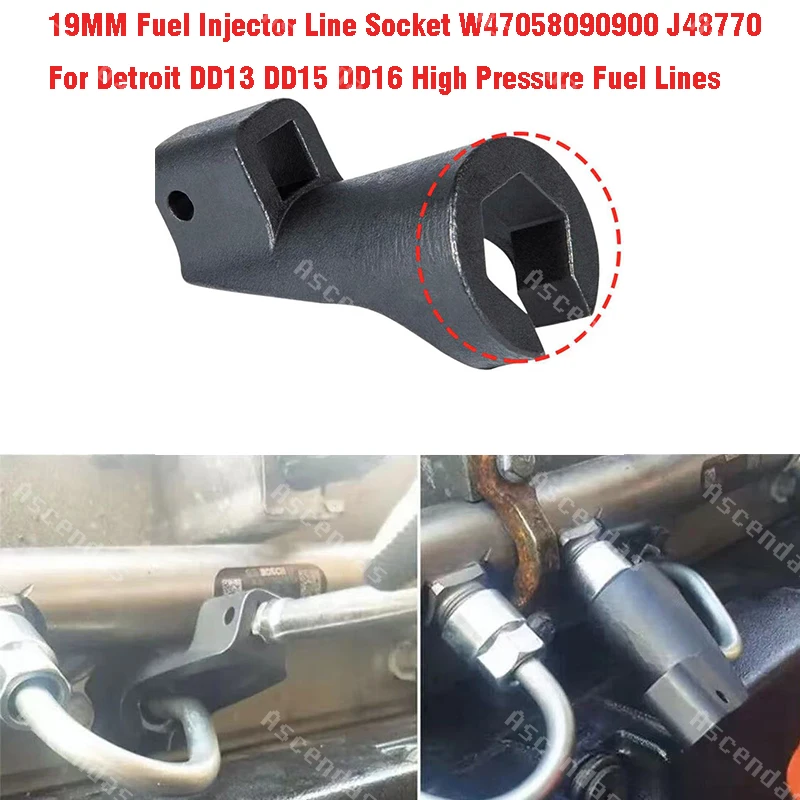 19MM Fuel Injector Pipe Socket for Detroit DD13 DD15 DD16 High Pressure