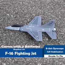 RC Airplane F16 Jet Fighter Gyro Control Self Stabilization Beginner Fli... - $1,460.09 MXN