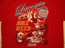 Weirs Beach Laconia Bike Week 2009 Motorcycle Rally Red T Shirt M - £14.49 GBP