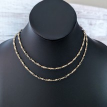 Vintage Necklace 30&quot; Fancy Gold Tone - Very Long But Can Be Layered - £14.20 GBP