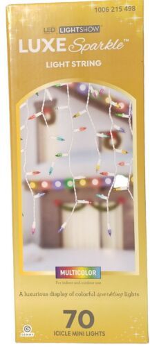 Primary image for Gemmy LED Lightshow Luxe Sparkle 70 MULTI-COLOR Icicle Mini Lights New