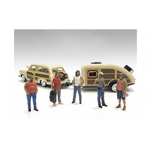 &quot;Campers&quot; Series 5 piece Figure Set for 1/24 Scale Models by American Diorama - £44.60 GBP