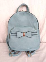 Backpack Handbag Womens Blue Multi Pocket Adjustable Straps Designer Look - $22.00