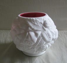 LG Wright/Fenton -Peach Blow &#39;Embossed Roses&#39; Rose Bowl - $35.00