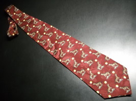Endangered Species Neck Tie Howling At The Moon Brown Gold - £10.32 GBP