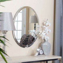 Oval 36-inch Frameless Beveled Vanity Wall Mirror - £194.98 GBP