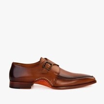 The Hagrid Tan Leather Single Monk Strap Handmade Men Shoe image 4