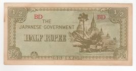 Burma, Half Rupee, 1942, The Japanese Government - WWII, P13, XF-
show o... - $13.07