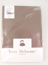 Yves Delorme Triomphe Taupe Queen Flat Sheet Solid Sureau Cotton Sateen NEW - £67.78 GBP