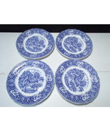 4 Ceramica Quadrifoglio Italy Blue White Wagon Settler 7 ¾” Salad / Side... - £31.59 GBP