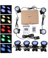 4Pcs 7W Submersible 36 Led Rgb Pond Spot Lights Underwater Pool Fountain... - £69.19 GBP