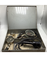 Vintage Gauges - Engine Vacuum Fuel Pump &amp; Compression Tester case allstate - £25.71 GBP