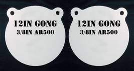 Magnum Target 12in. Round 3/8 in AR500 Steel Rifle &amp; Pistol Gongs - 2pc Set - £99.28 GBP