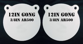 Magnum Target 12in. Round 3/8 in AR500 Steel Rifle &amp; Pistol Gongs - 2pc Set - £96.15 GBP