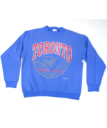 VINTAGE Toronto Blue Jays Sweatshirt Adult L Blue 1991 Distressed Graphi... - $28.45