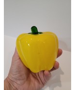 Murano Style Art Glass Fruit, Yellow Bell Pepper - $12.30