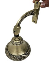 Decorative/Plain Brass Call Bells Ship Bell Nautical Bell Bracket Mounts Bell Wa - £60.13 GBP