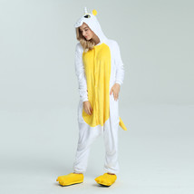 Adult Kigurumi Animal Onesies Jumpsuit Costume Pajamas Sleepwear Unicorn Yellow - £19.29 GBP
