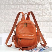 Italian Leather Backpa For Women Vintage Tassel Casual Shoulder Bags Retro Leath - £116.67 GBP
