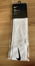 Nike Dri-Fit Head Tie Headband White with Black 39&quot; long 2.5&quot; Wide NEW - £11.00 GBP