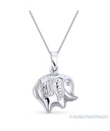 3D Elephant Animal Charm Pendant &amp; Cable Chain Necklace in .925 Sterling... - $25.93+