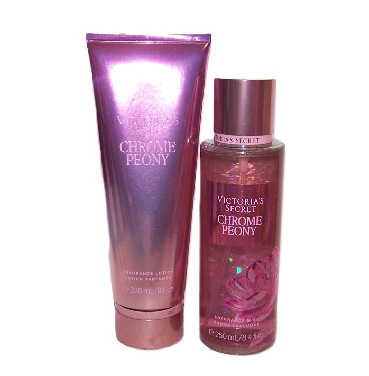 Chrome Peony Fragrance Mist & Lotion Victoria's Secret 2 Piece Set