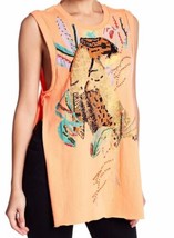 Free People Jungle beaded leopard  Bay Tunic Top Size M  - £25.58 GBP