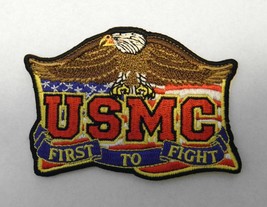 FIRST TO FIGHT USMC US MARINE CORPS MARINES EMBROIDERED PATCH 3.5 INCHES - £4.50 GBP