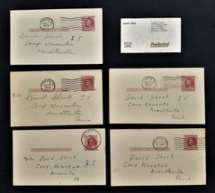 1956 vintage LOT of 4 handwritten POSTCARDS DAVID SHENK york pa WHILE IN... - $48.02